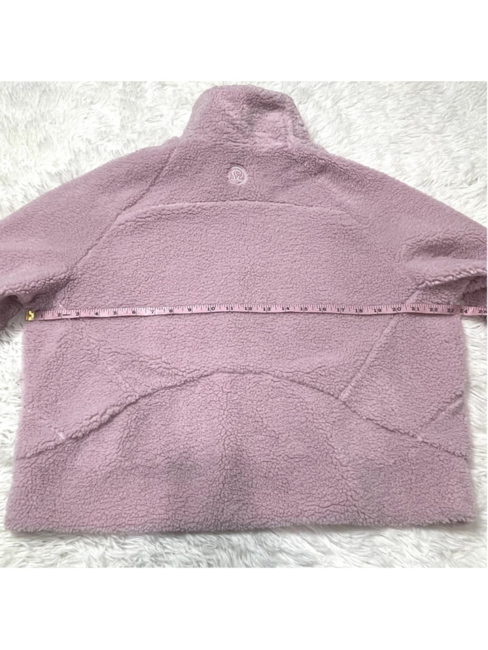 Lululemon Scuba Oversized Fleece Athleisure Funnel Neck 1/2 Zip Pink Peony M/L - Picture 8 of 8